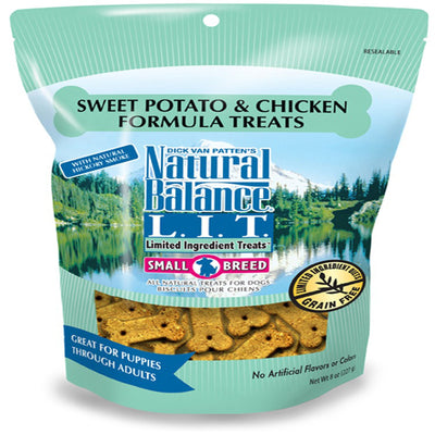 Natural Balance Pet Foods Rewards Bite-Size Crunchy Biscuits Small Breed Dog Treats Chicken & Sweet Potato 8 oz