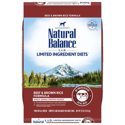 Natural Balance Pet Foods Limited Ingredient Dry Dog Food Beef & Brown Rice 24 lb