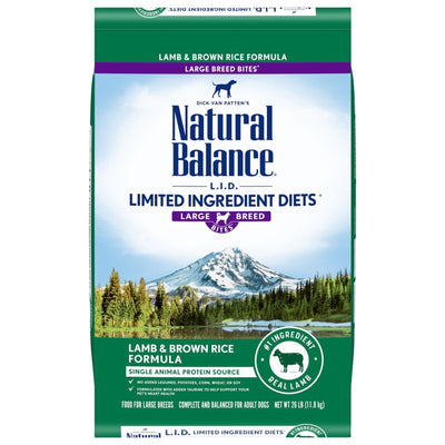 Natural Balance Pet Foods Limited Ingredient Large Breed Dry Dog Food Lamb & Brown Rice, 26 lb