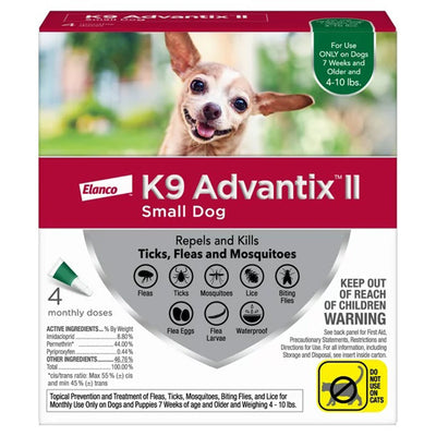 K9 Advantix Ii Dog Small, Green 4-Count