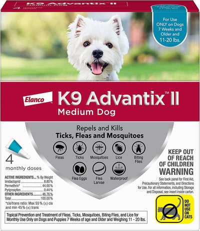 K9 Advantix Ii Dog Medium Teal 4-Count