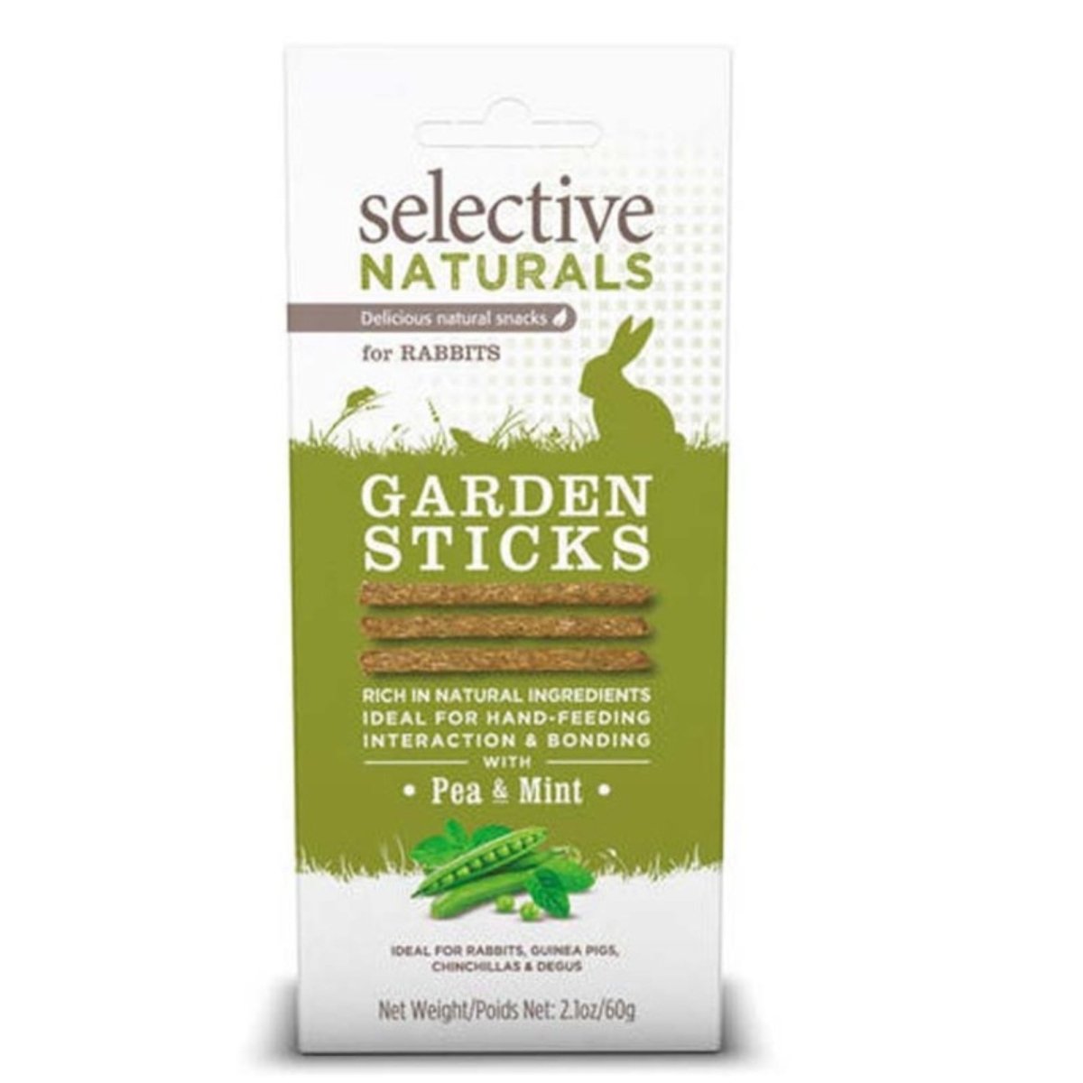 Science Selective Garden Sticks with Pea & Mint for Rabbits 4 ct, 2.1 oz - Pets Perfect