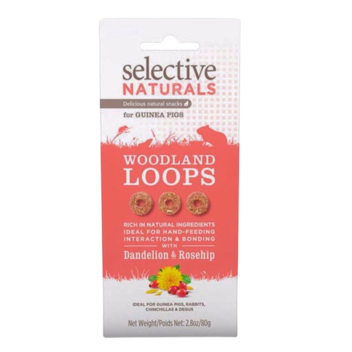 Science Selective Woodland Loops with Dandelion & Rosehip for Guinea Pigs 4 ct, 2.8 oz - Pets Perfect