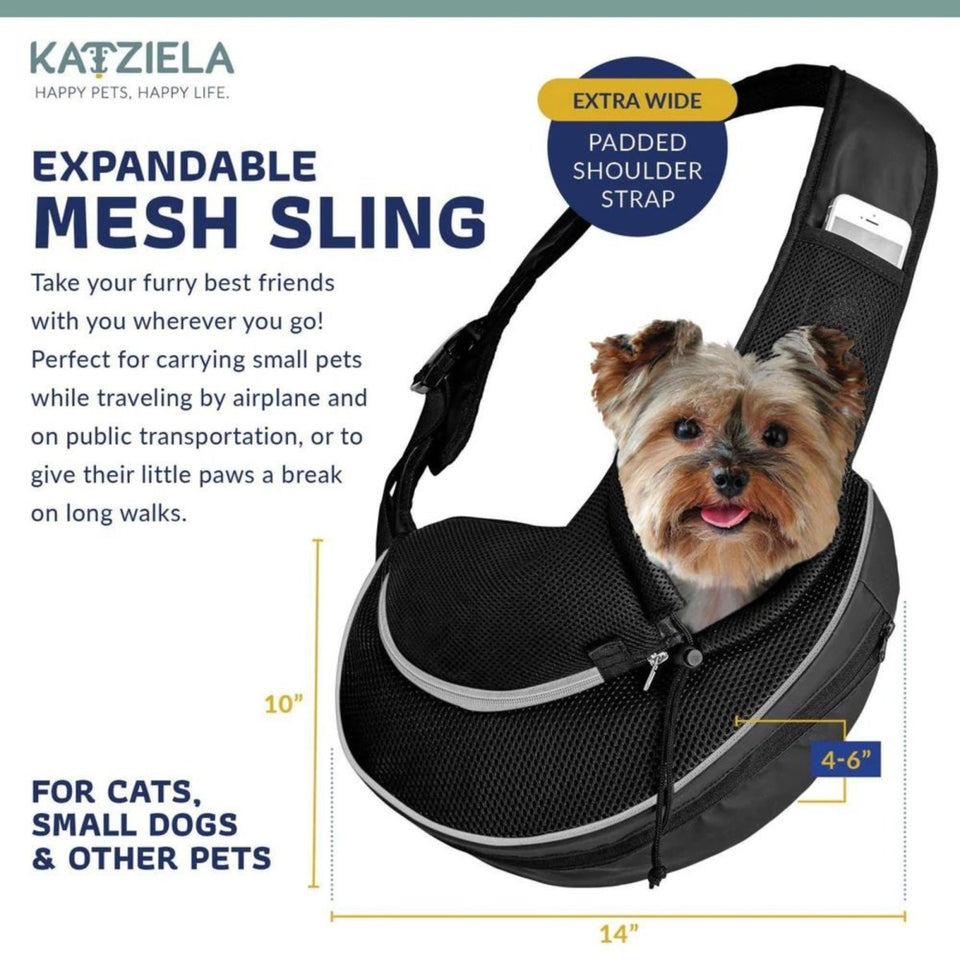 Katziela Expandable Sling Bag Black, view 5