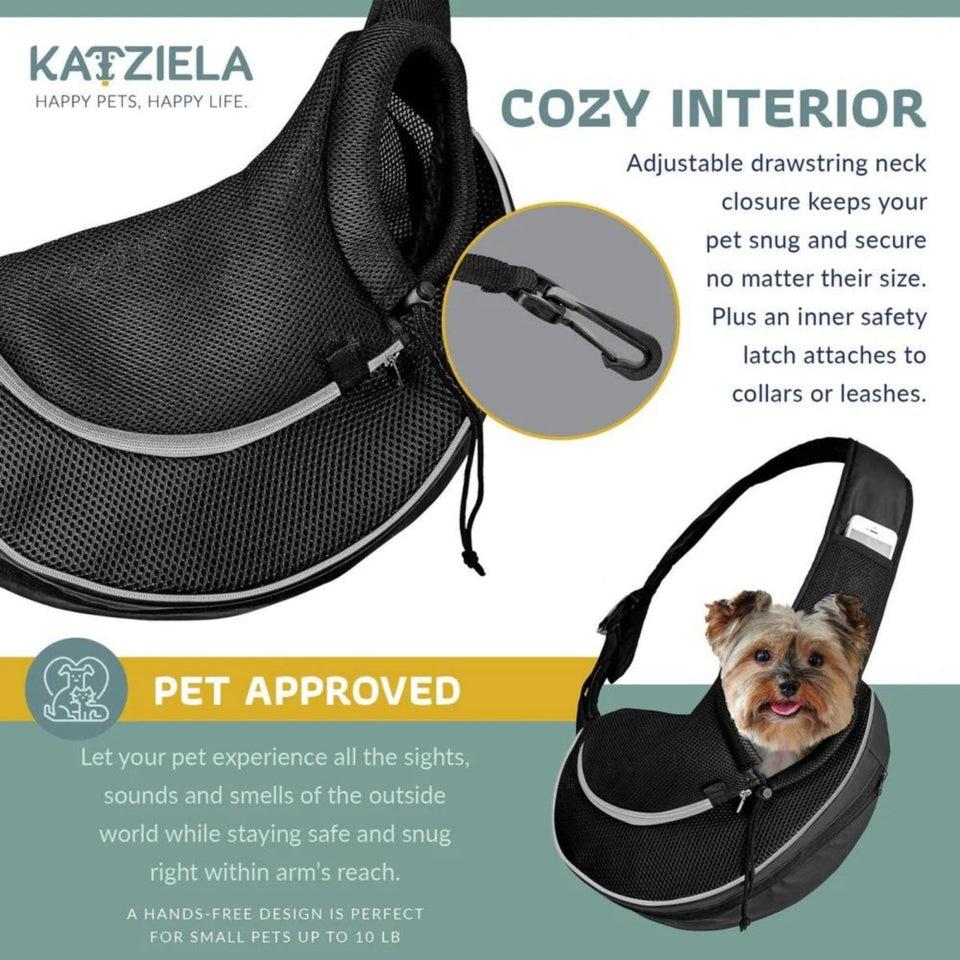 Katziela Expandable Sling Bag Black, view 3