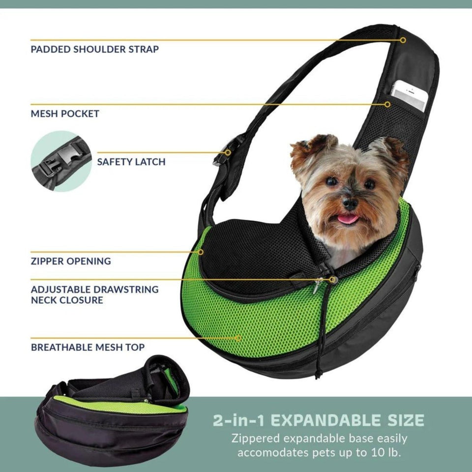 Katziela Expandable Sling Bag Green, view 4