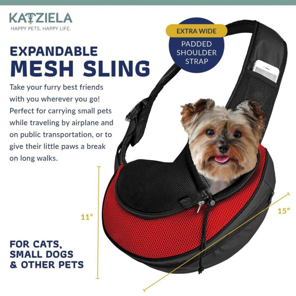 Katziela Expandable Sling Bag Red, view 5