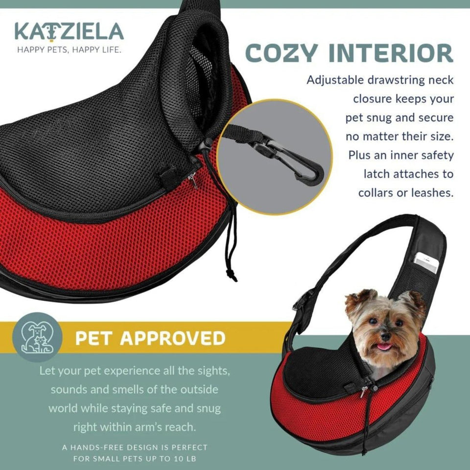 Katziela Expandable Sling Bag Red, view 3