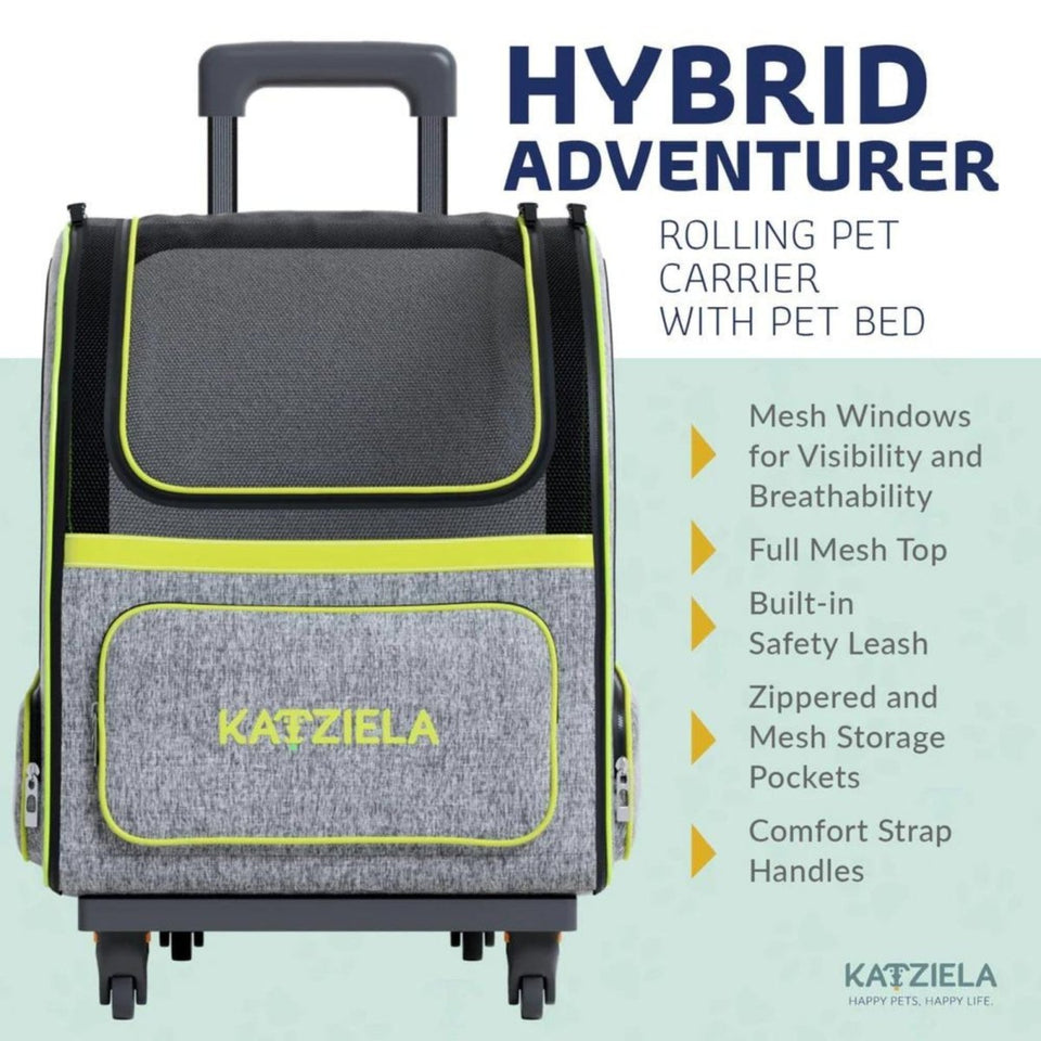 Katziela Hybrid Adventurer Backpack Wheels Gray/Green, view 4