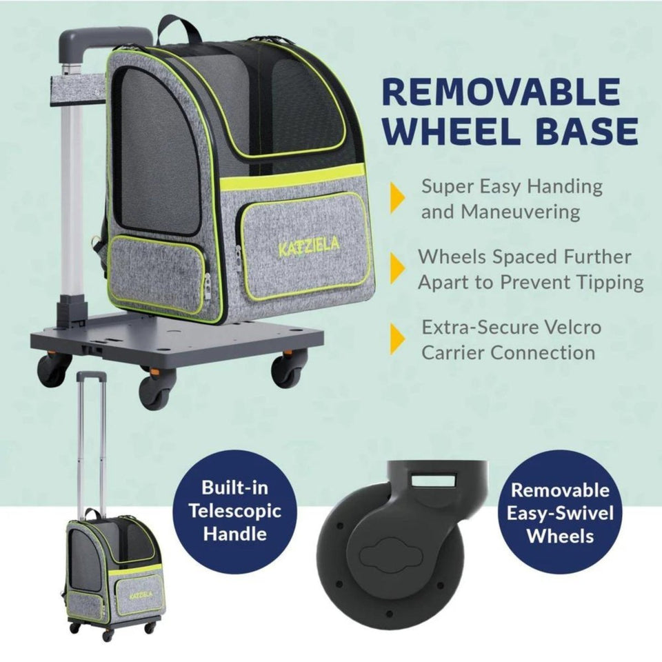Katziela Hybrid Adventurer Backpack Wheels Gray/Green, view 2