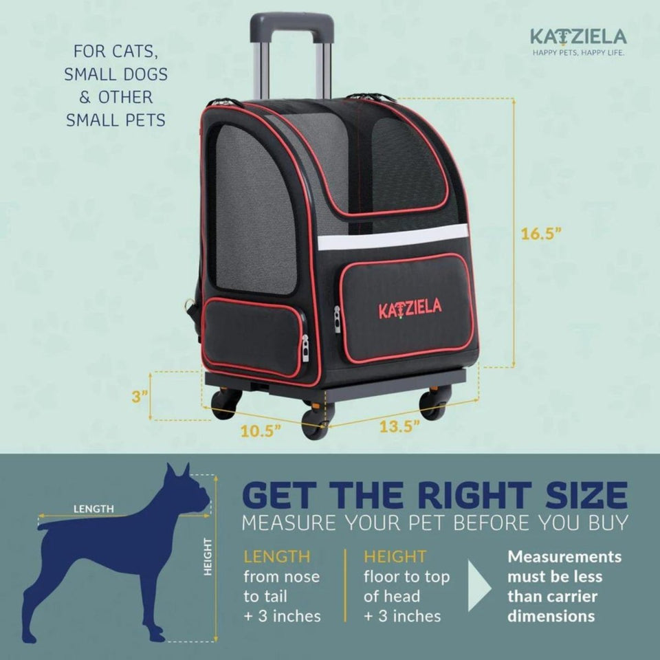 Katziela Hybrid Adventurer Backpack Wheels Black/Red, view 5