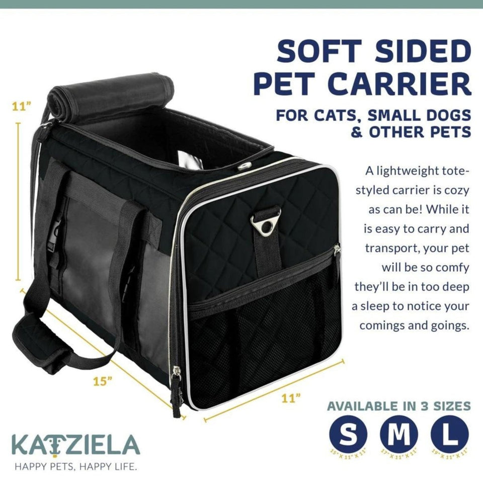 Katziela Quilted Companion Carrier, Black Medium, view 5