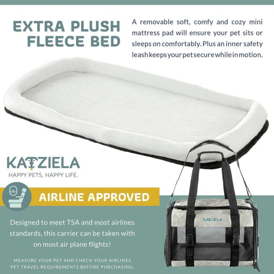 Katziela Quilted Companion Carrier, Gray Small, view 4