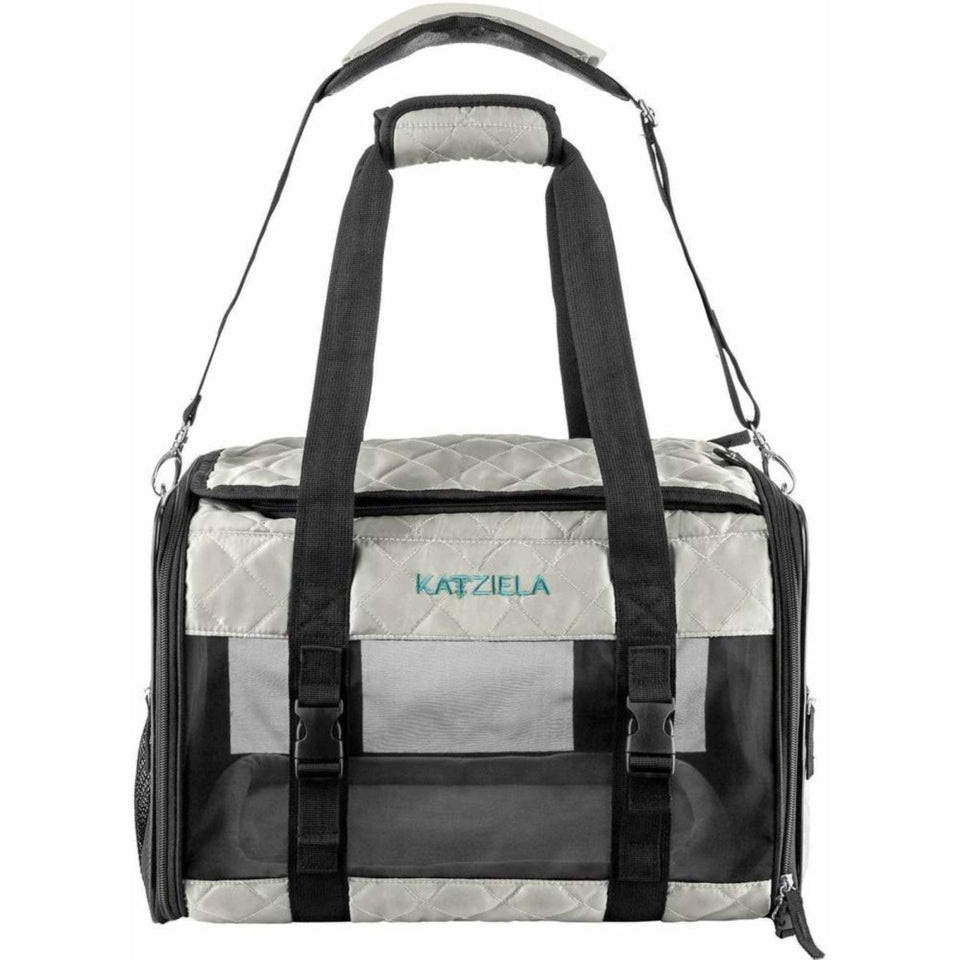 Katziela Quilted Companion Carrier, Gray Small