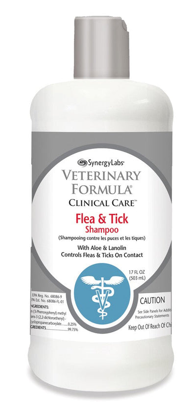 Synergy Labs Flea and Tick Pet Shampoo for Dogs 16 fl oz