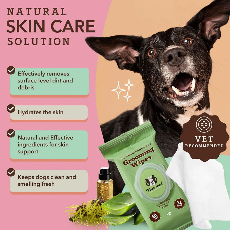 Natural Dog Company Dog Grooming Wipes - 50 Count