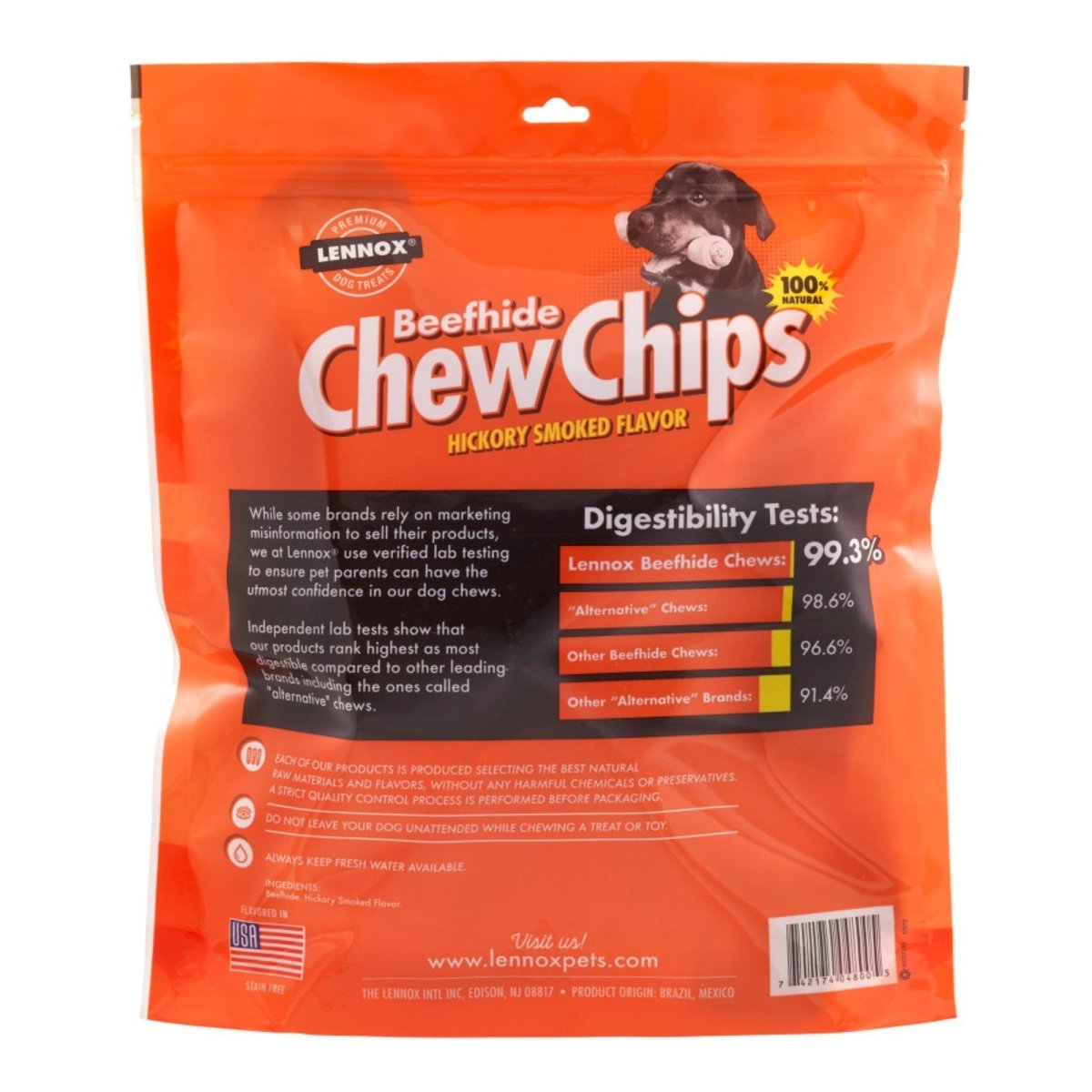 Lennox Beefhide Chew Chips – Hickory Smoked 16oz - Pets Perfect