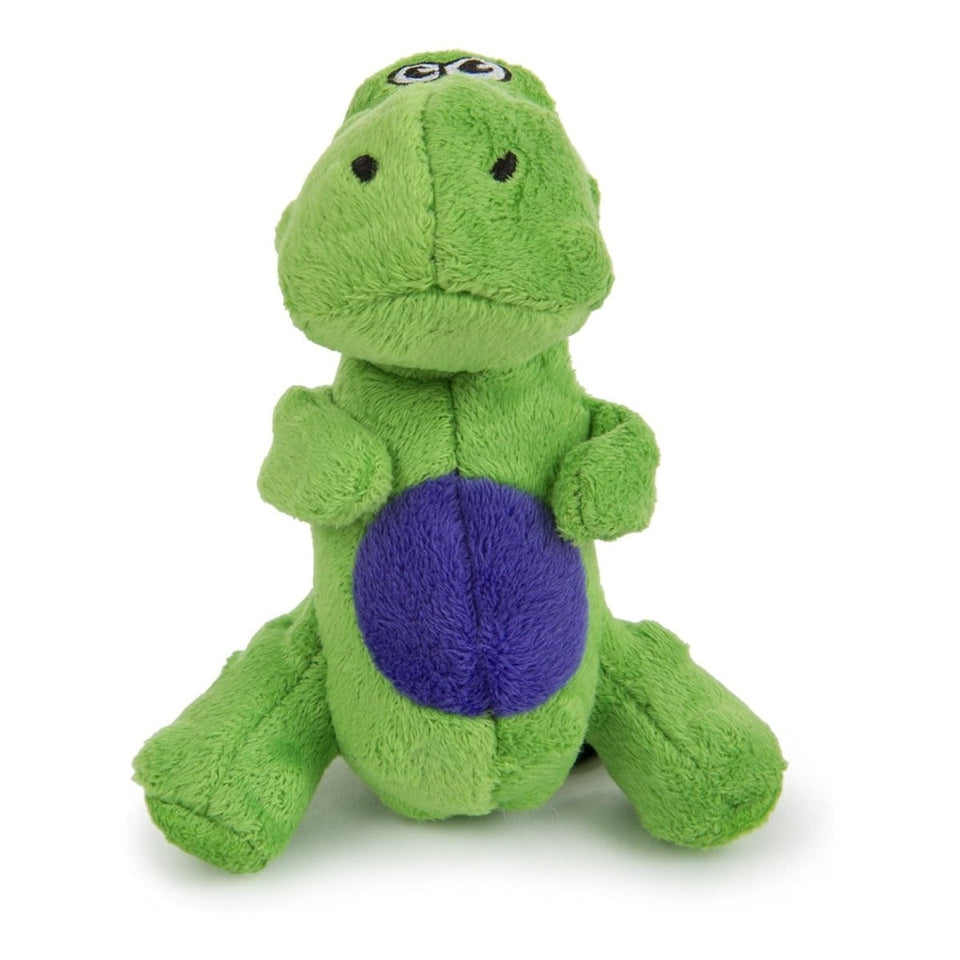 GoDog Just For Me T-Rex Squeaky Plush Dog Toy - Green, Mini