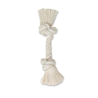 Mammoth Pet Products 100% Cotton Rope Bone Dog Toy White 1ea/9 in, SM Default Title