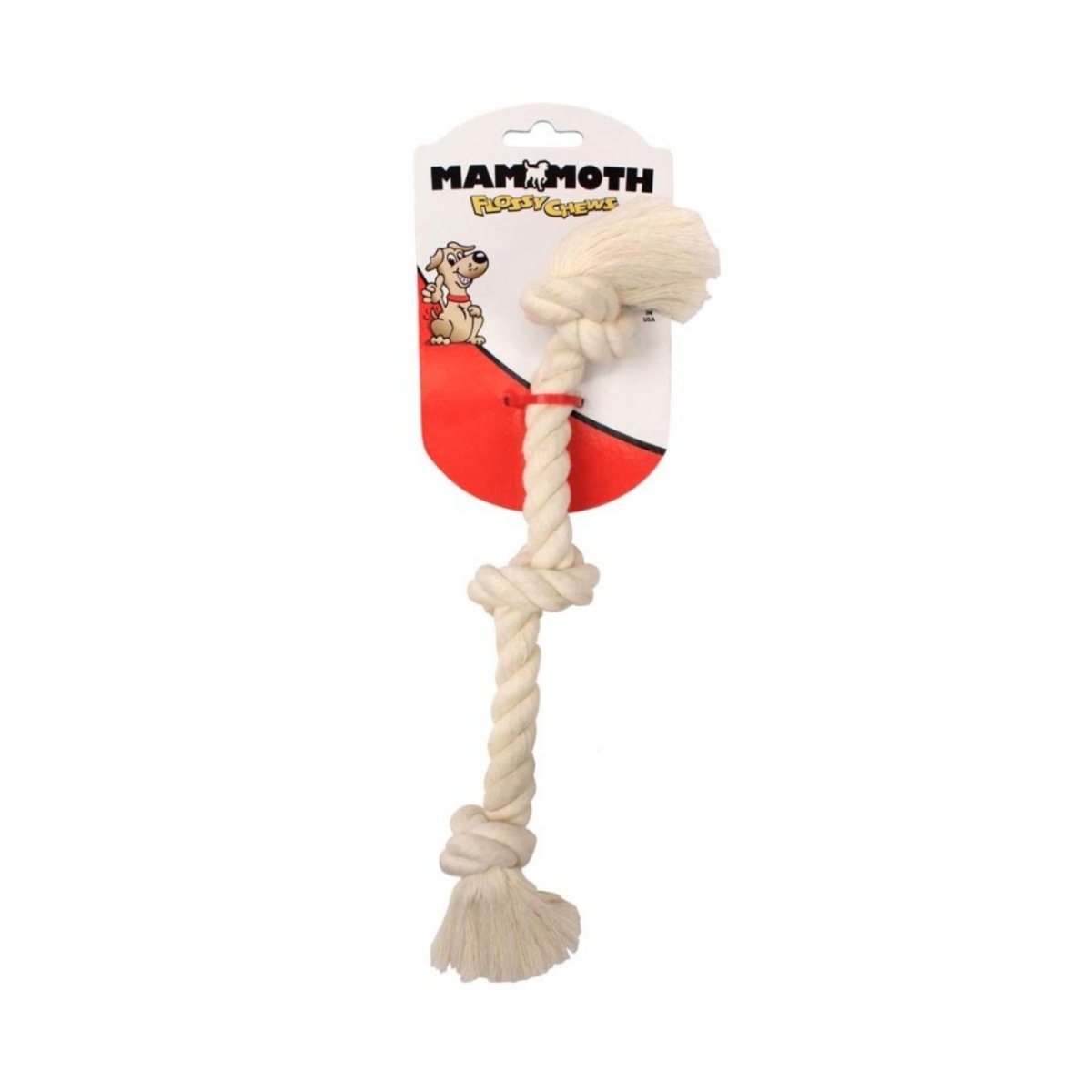 Mammoth Pet Products 100% Cotton 3 Knot Rope Tug Toy | 25 in | Multi - Color | Large Dogs - Pets Perfect