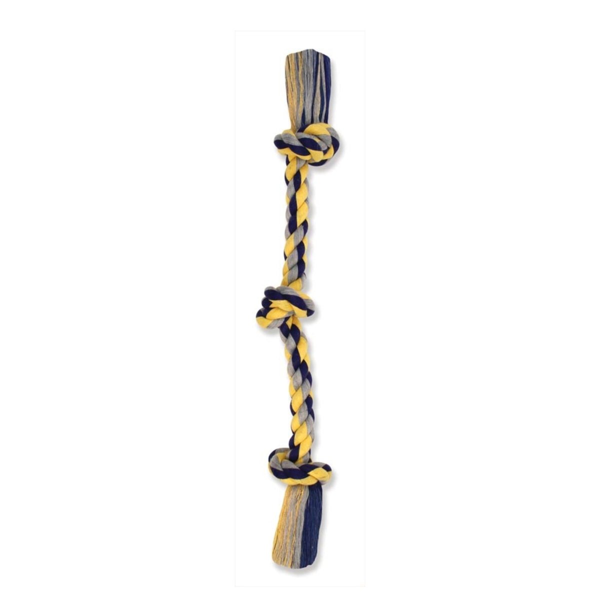 Mammoth Pet Products Cotton blend Color 3 Knot Rope Tug Toy Assorted 1ea/25 in, LG - Pets Perfect