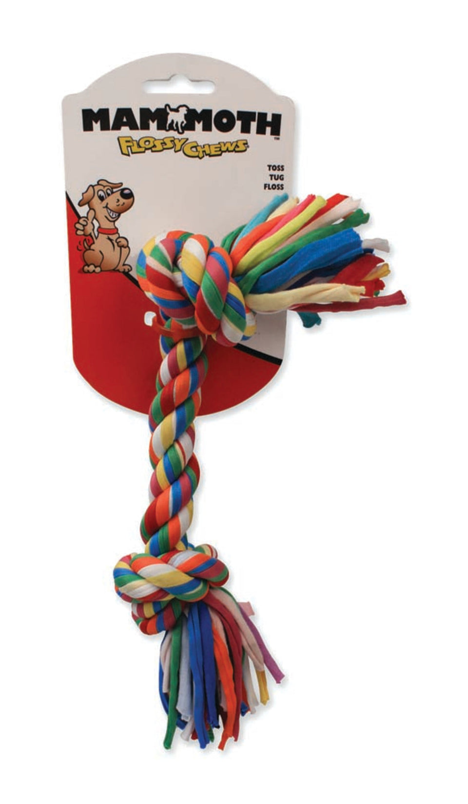 Mammoth Pet Products Cloth Dog Toy Rope Bone Assorted 12 in, Medium