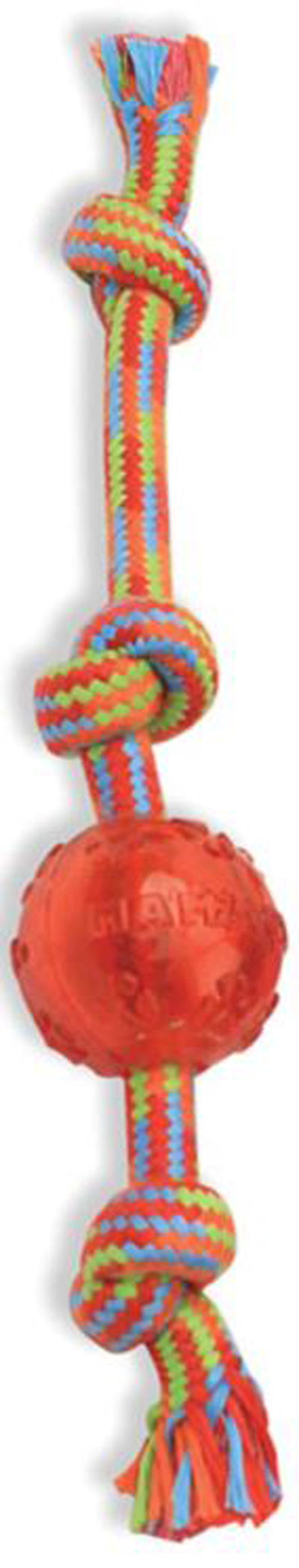 Mammoth Pet Products Braidys Tug with TPR Ball Dog Toy Assorted, 11 in, Small
