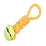 Mammoth Pet Products Twister Pull Tug w/Ball Dog Toy Yellow 1ea/MD, 12 in - Pets Perfect