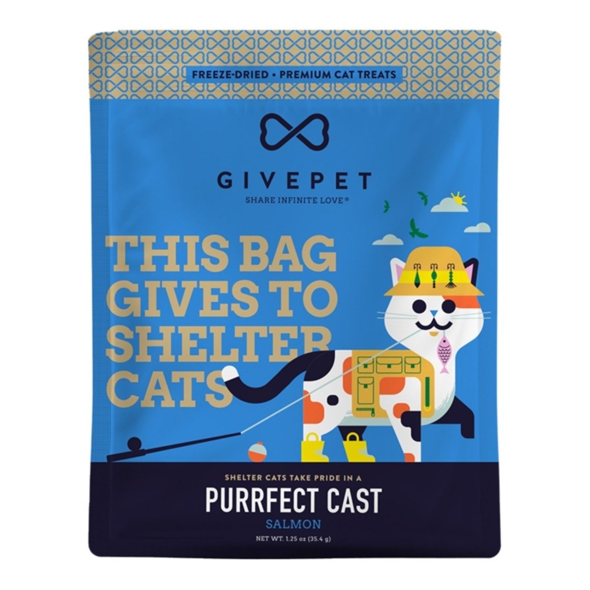 Givepet Cat Grain Free Freeze Dried Purrfect Salmon 1.25Oz - Pets Perfect