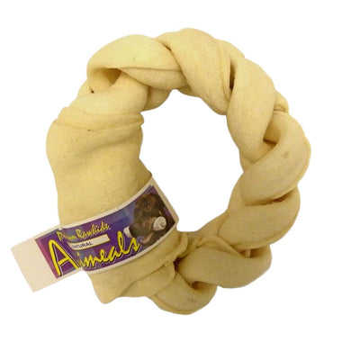 Animeal - Long-Lasting Braided Rawhide Donut Dog Chew 5-6", 1 ct