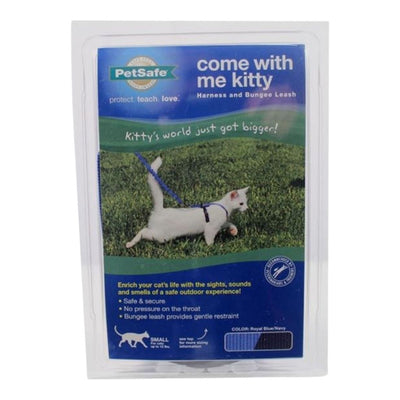 Petsafe Cat Come With Me Kitty Harness And Bungee Leash Royal Blue Small