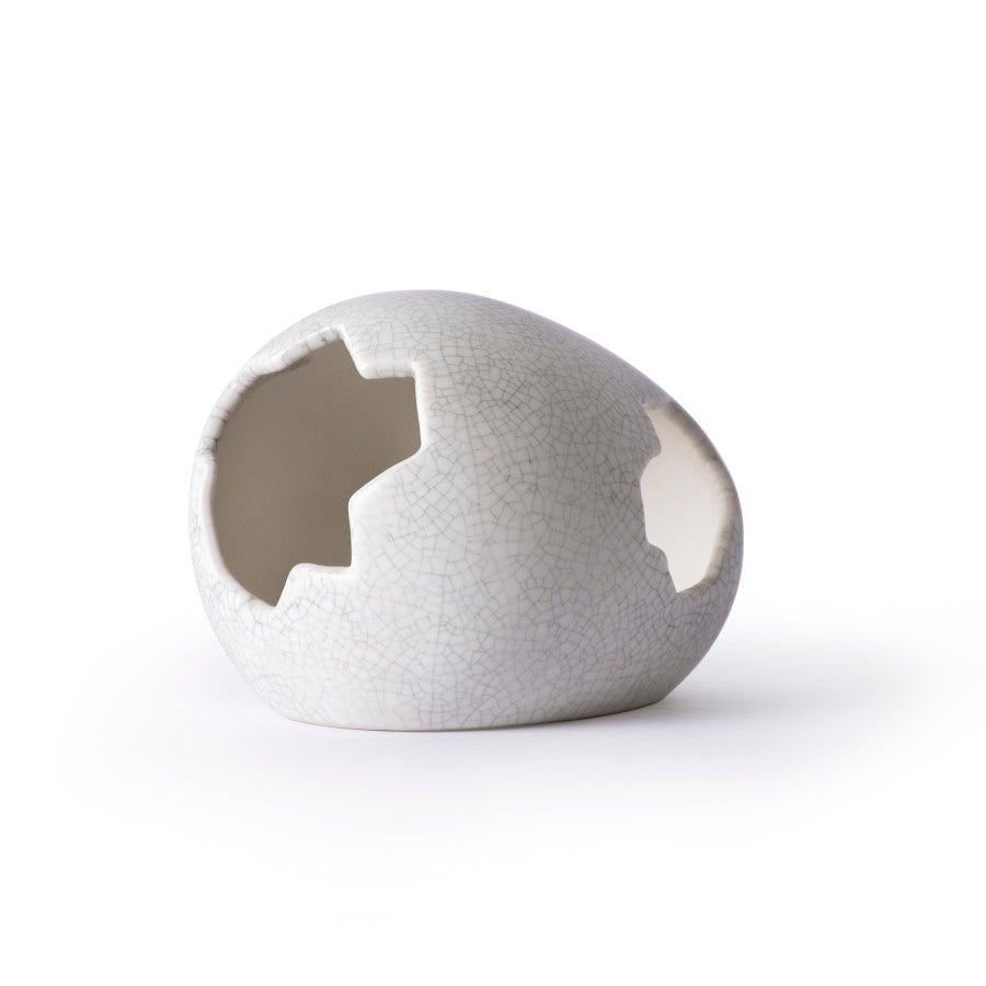 Galapagos Ceramic Egg Hide for Reptiles and Amphibians, Medium 6 in x 5 in