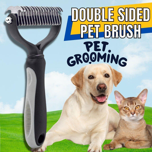 Professional 2-Sided Undercoat Rake - Dual-Sided Deshedding Brush for Dogs