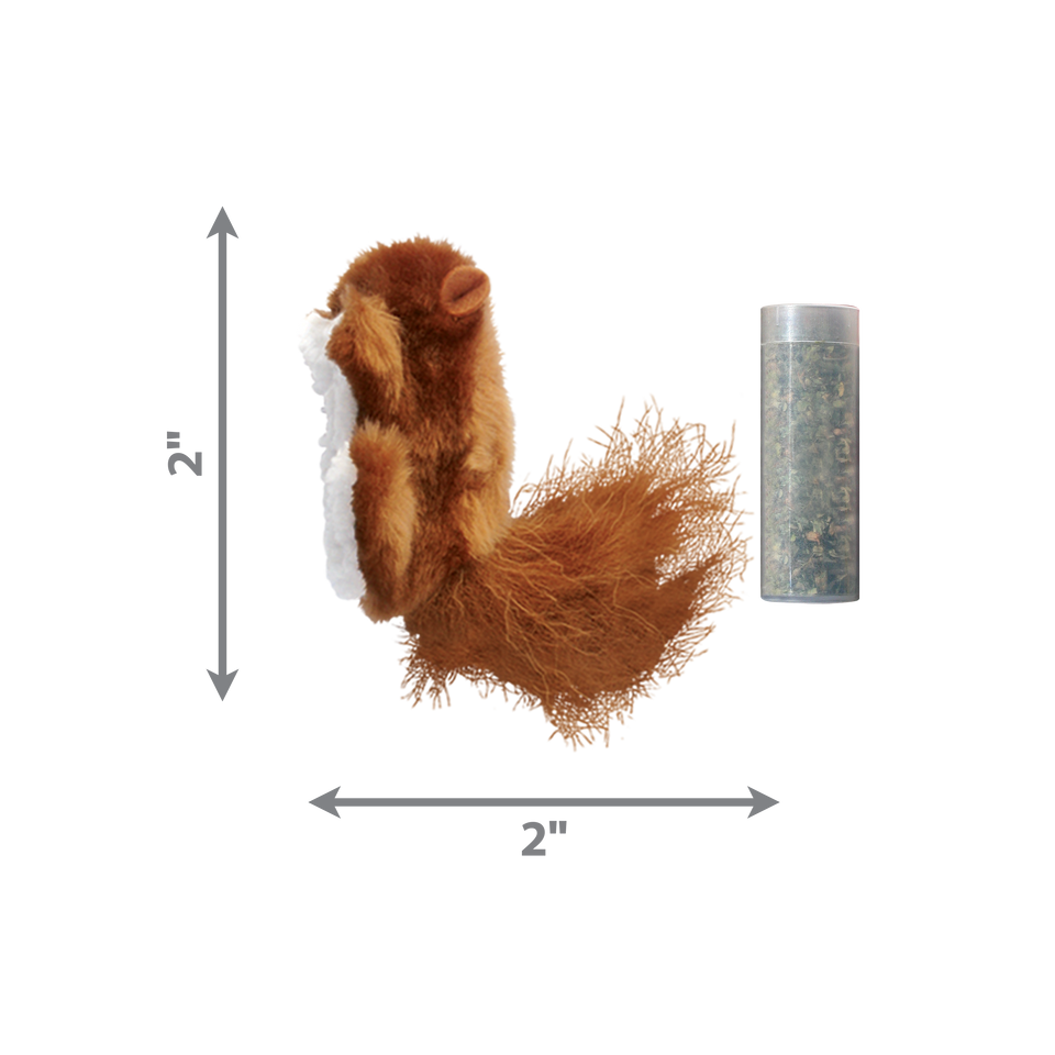 KONG Refillables Catnip Squirrel Cat Toy Brown