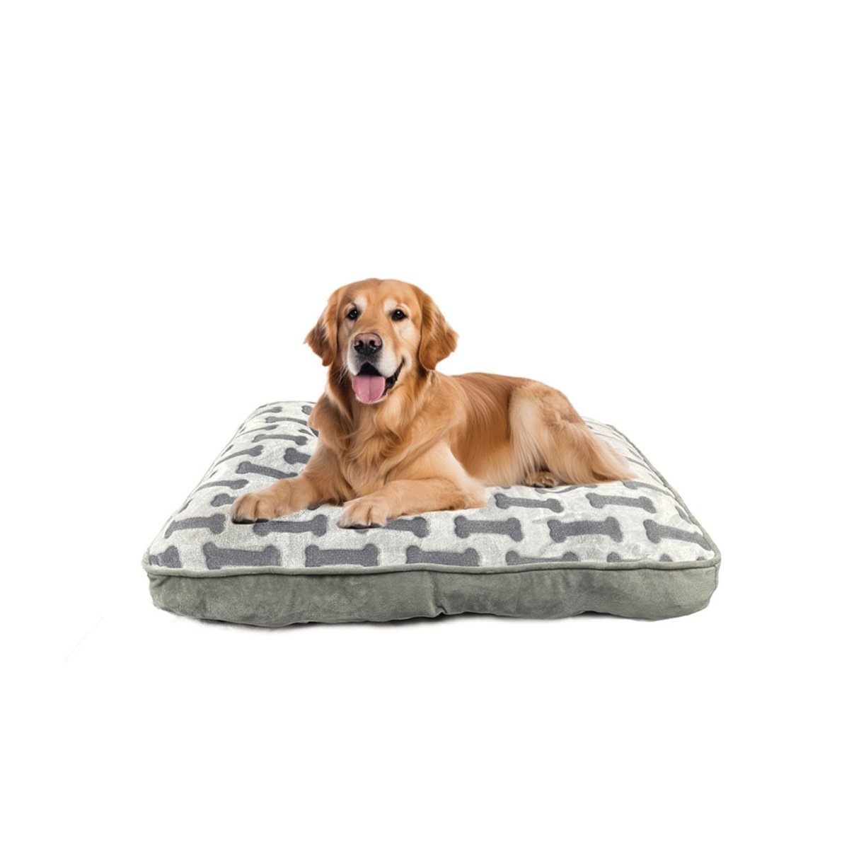 Ethical Pet Sleep Zone Luxe Bone Print Pillow 38? Light Gray - Pets Perfect