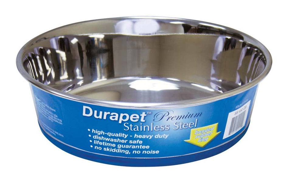 OurPets Premium Stainless Steel Dog Bowl, Silver, 4 qt