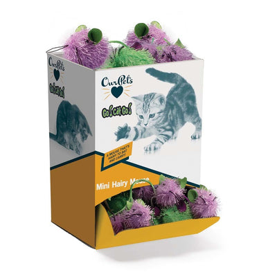 Ourpets Mini Hairy Mouse Bulk Cat Toy Display 48 ct