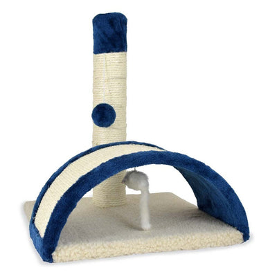 OurPets Beam & Bow Scratching Square, Tan, Blue