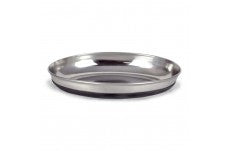 OurPets Rubber Bonded Bottom Oval Cat Bowl Silver