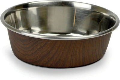 OurPets Durapet Wood Grain Bowl Dark Brown 4 Cups - Pets Perfect