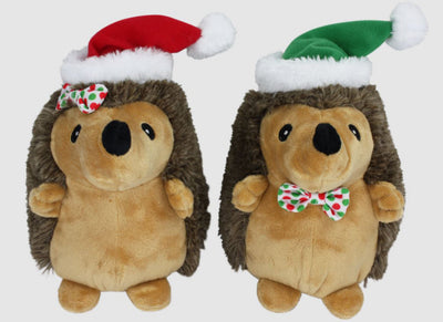 Multipet Hedgehog W- Bowtie And Santa Hat, 7 in