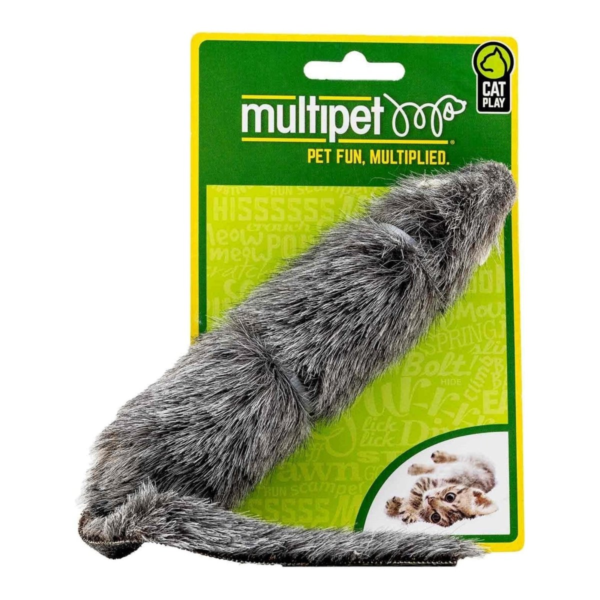 Multipet Long Furry Mouse Cat Toy Assorted 5.5 in - Pets Perfect