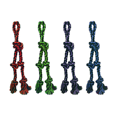 Multipet Nuts for Knots Rope Tug With 2 Danglers Dog Toy Assorted, 20 in, Large
