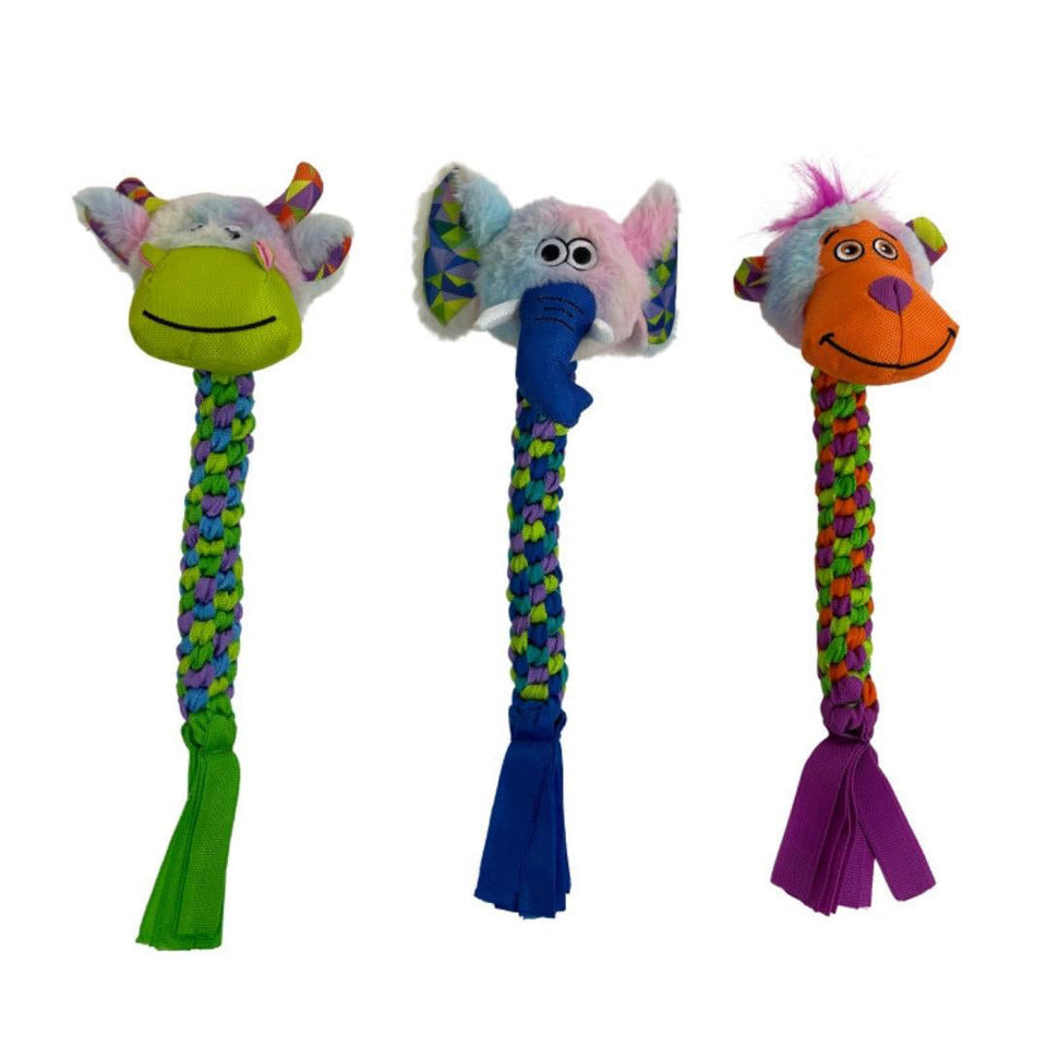 Multipet Pet Envy Braided Rope Animals Assorted, 15 in