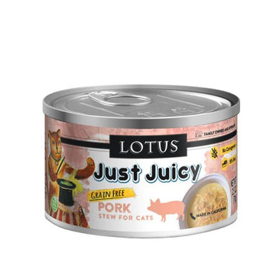 Lotus Cat Just Juicy Pork Stew Wet Cat Food, 2.5 oz, 24 ct