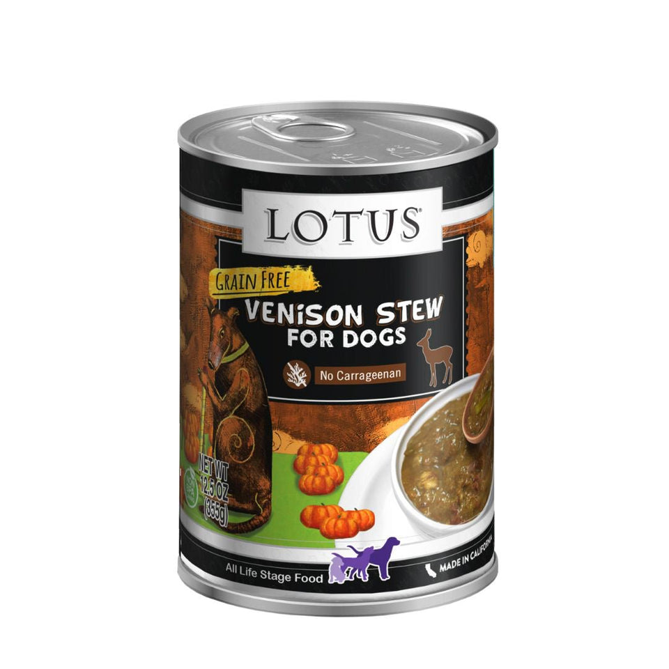 Lotus Grain-Free Venison Stew Wet Dog Food 12.5 oz. 12 ct