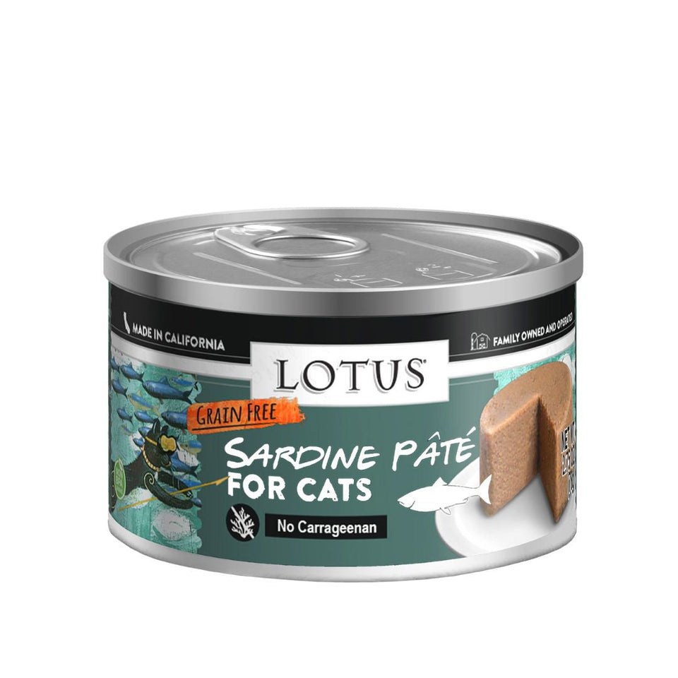 Lotus Grain-Free Sardine Pate Wet Cat Food, 2.75 oz, 24 ct