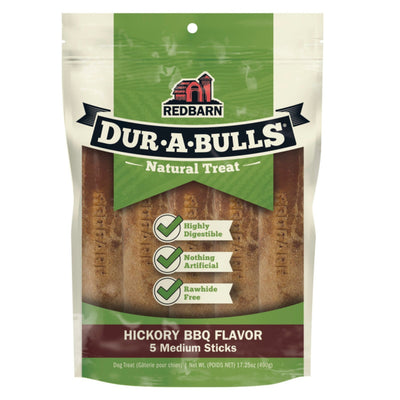 Redbarn Pet Products Dur-A-Bulls Stick Hickory BBQ, 1ea/5Ct, MD