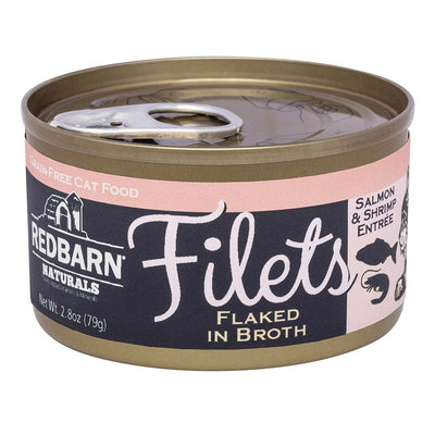 Redbarn Pet Products Filets Flaked in Broth Wet Cat Food - Salmon & Shrimp, 2.8 oz, 12 ct