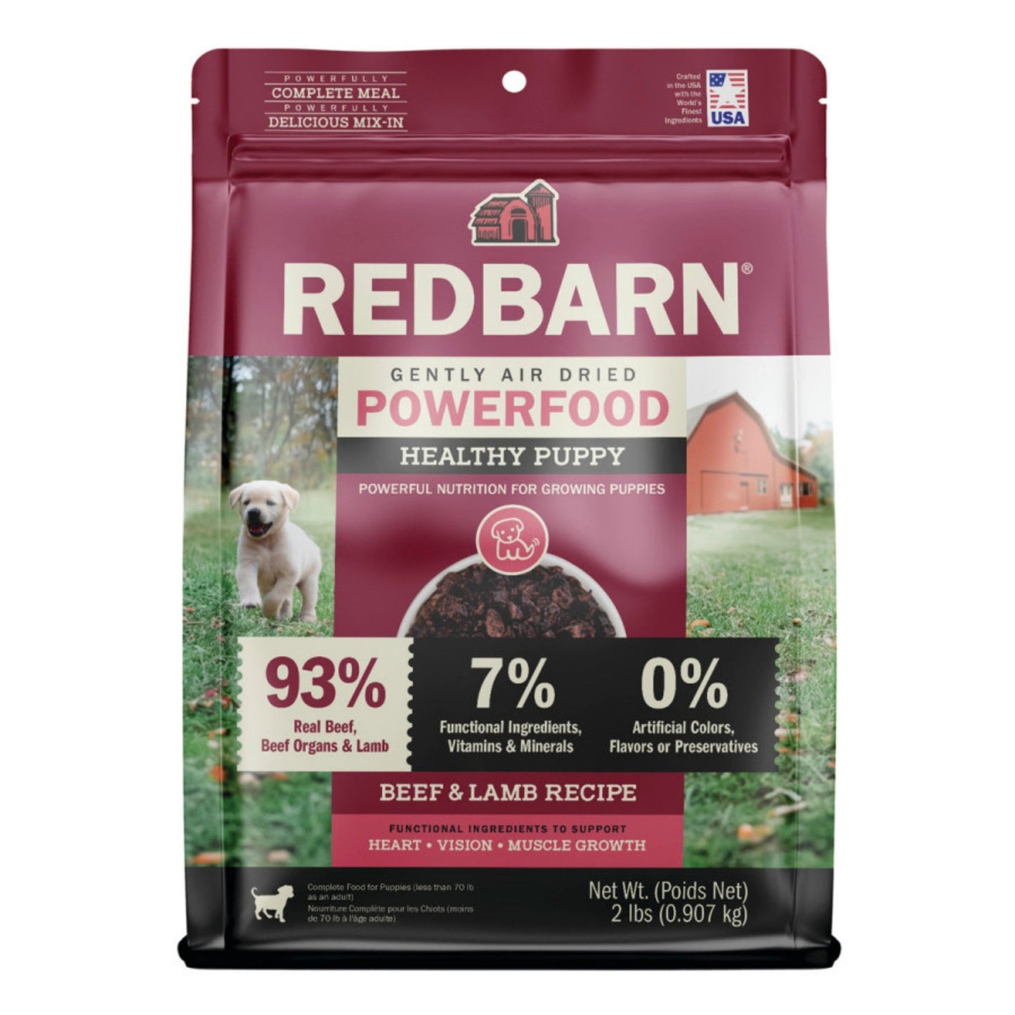 Redbarn Gently Air Dried Powefood Healthy Puppy Beef & Lamb Dry Dog